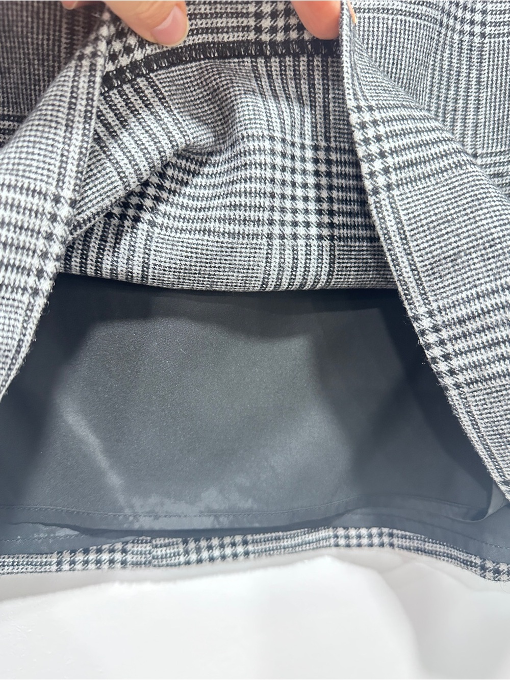Hudson North Black & White Glen Plaid Wool Blend Mini Skirt Size 18W - Picture 4 of 9